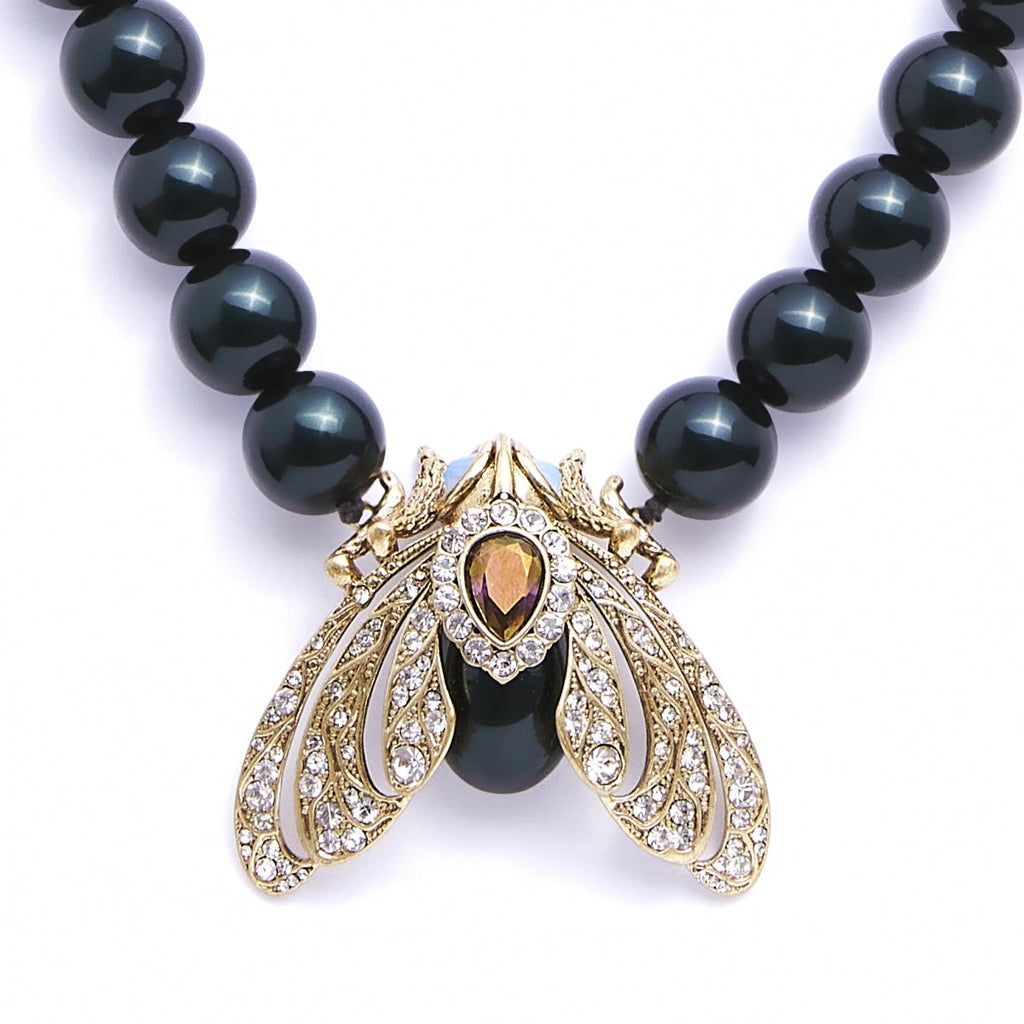 Bill Skinner Bejewelled Moth Necklace