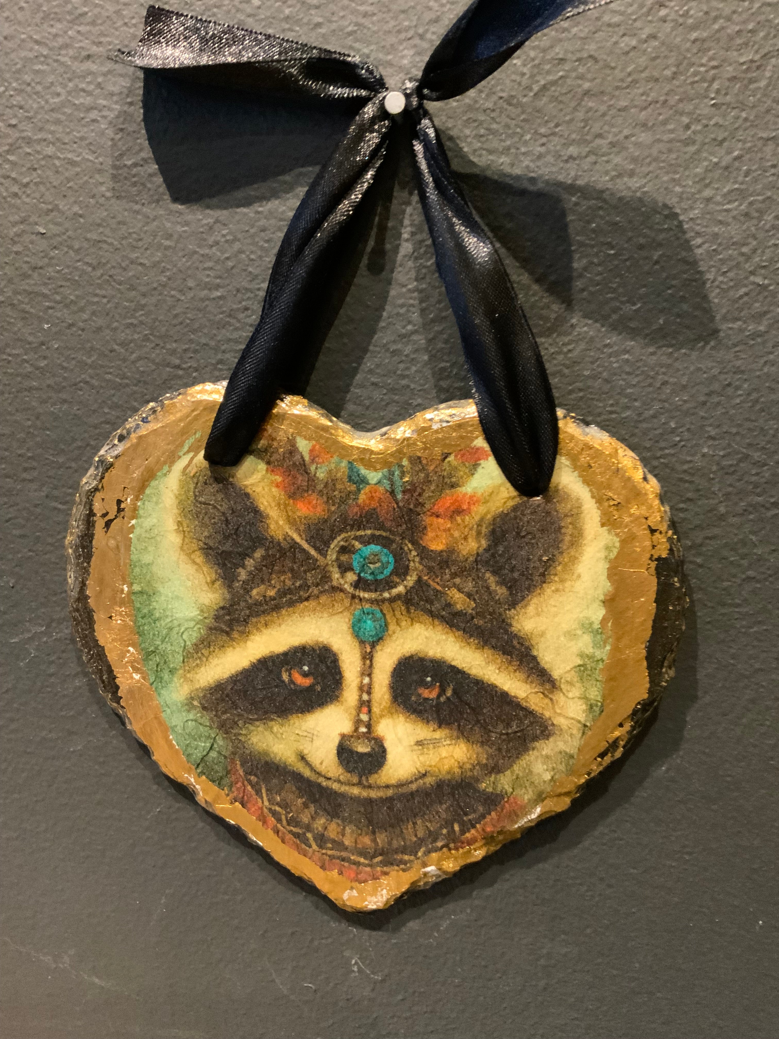 Raccoon slate Wall Hanging