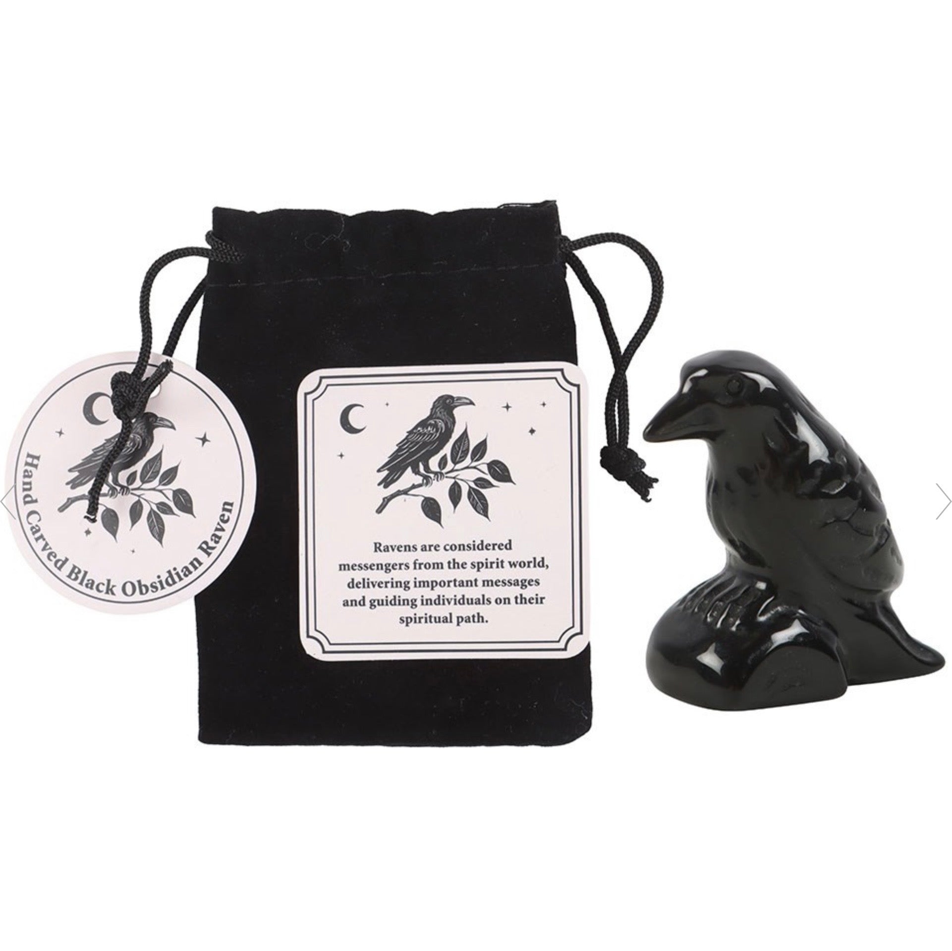 Obsidian Raven charm