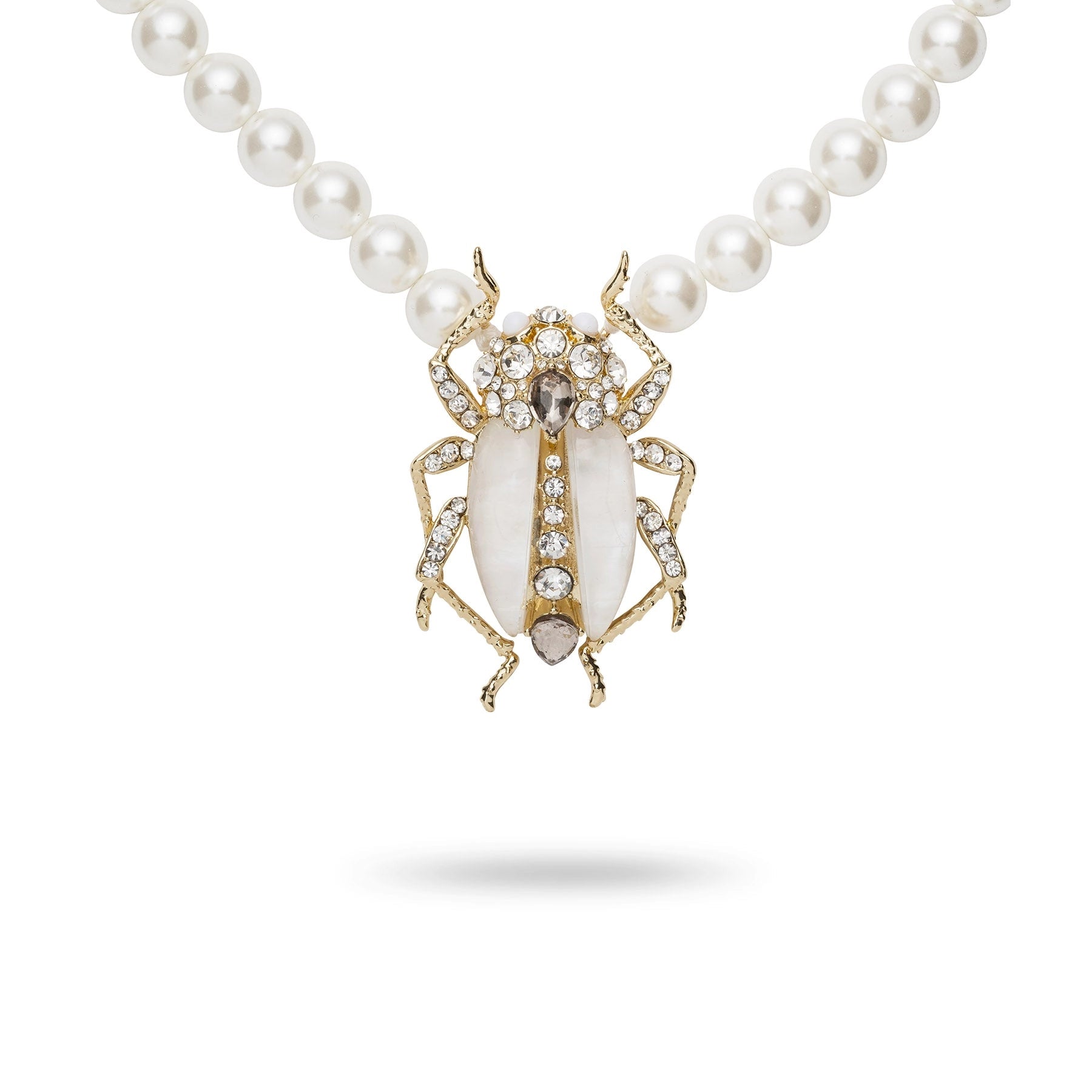 Bill Skinner Bejewelled Beetle Pearl Necklace