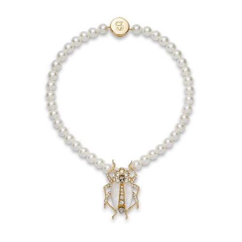 Bill Skinner Bejewelled Beetle Pearl Necklace