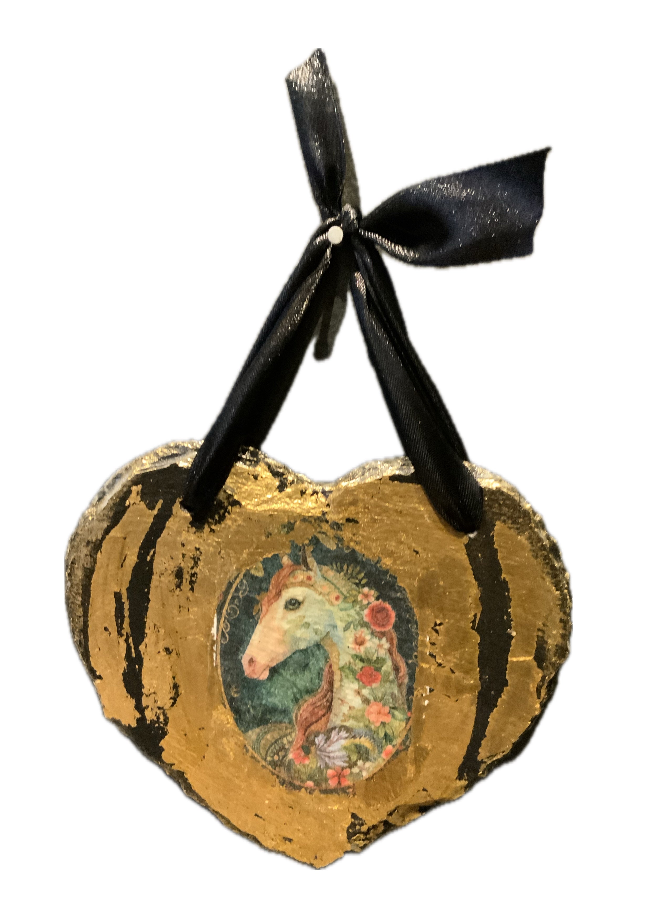 Horse with Flowers Wall Plaque