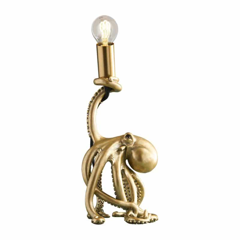 Table Lamp Baby Otto Octopus Gold Polyresin 15.5 X 13.5 cm