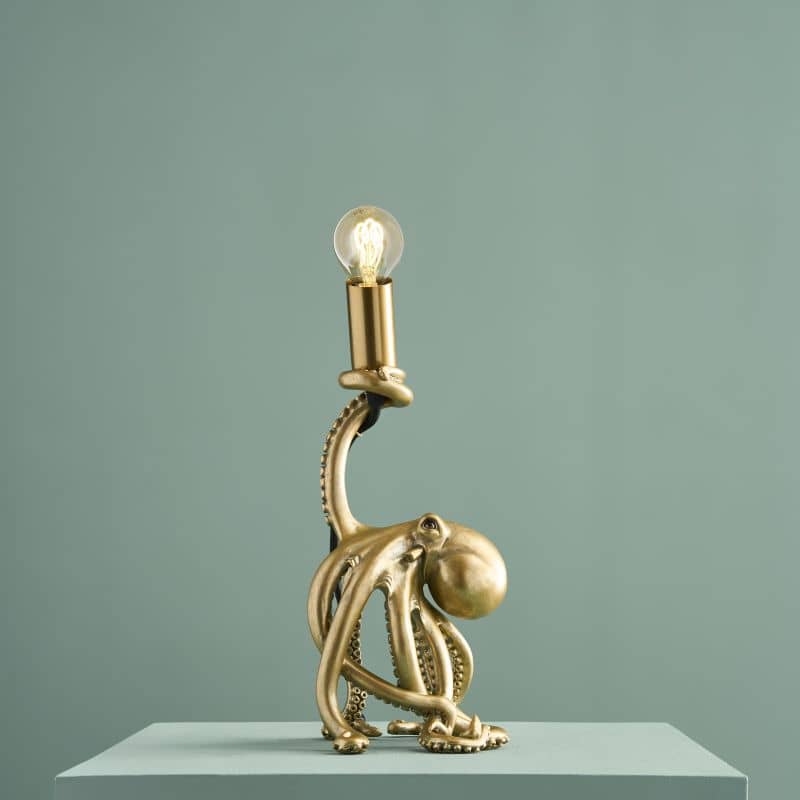 Table Lamp Baby Otto Octopus Gold Polyresin 15.5 X 13.5 cm