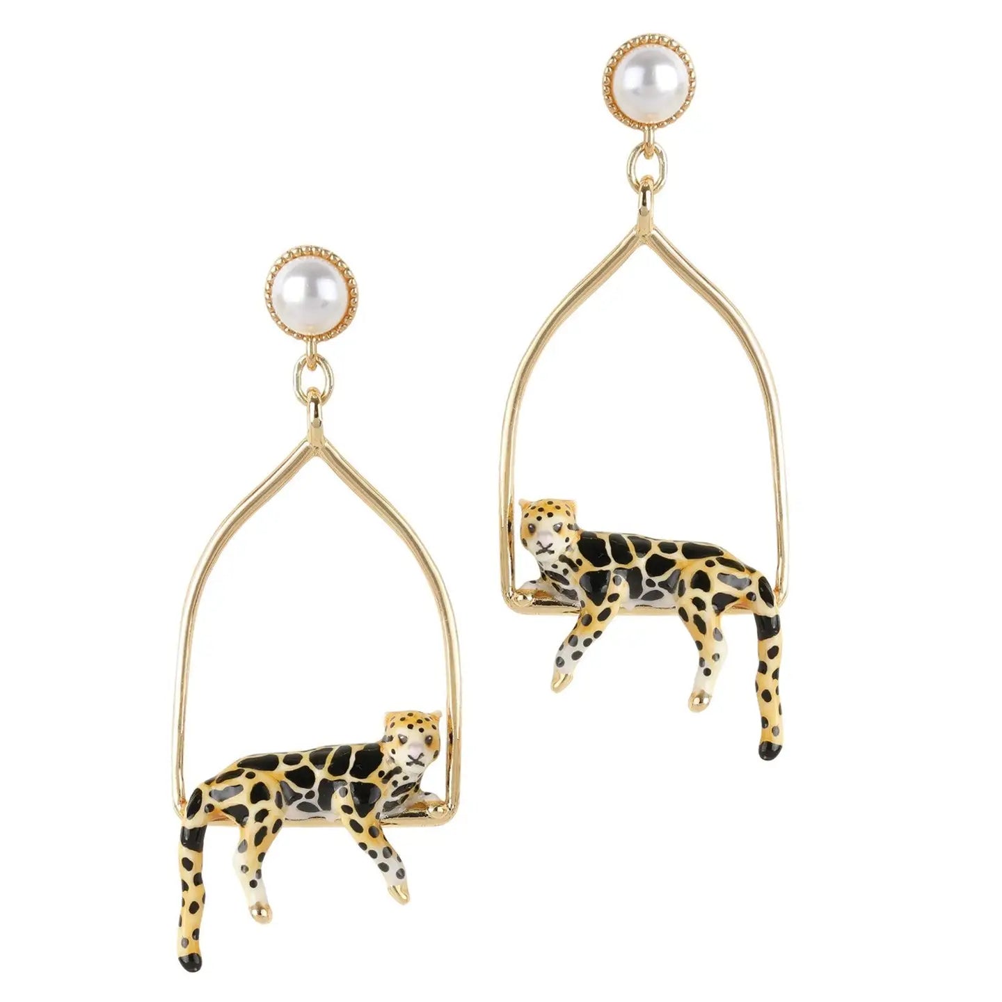 Bill Skinner Clouded Leopard Hoop Earrings
