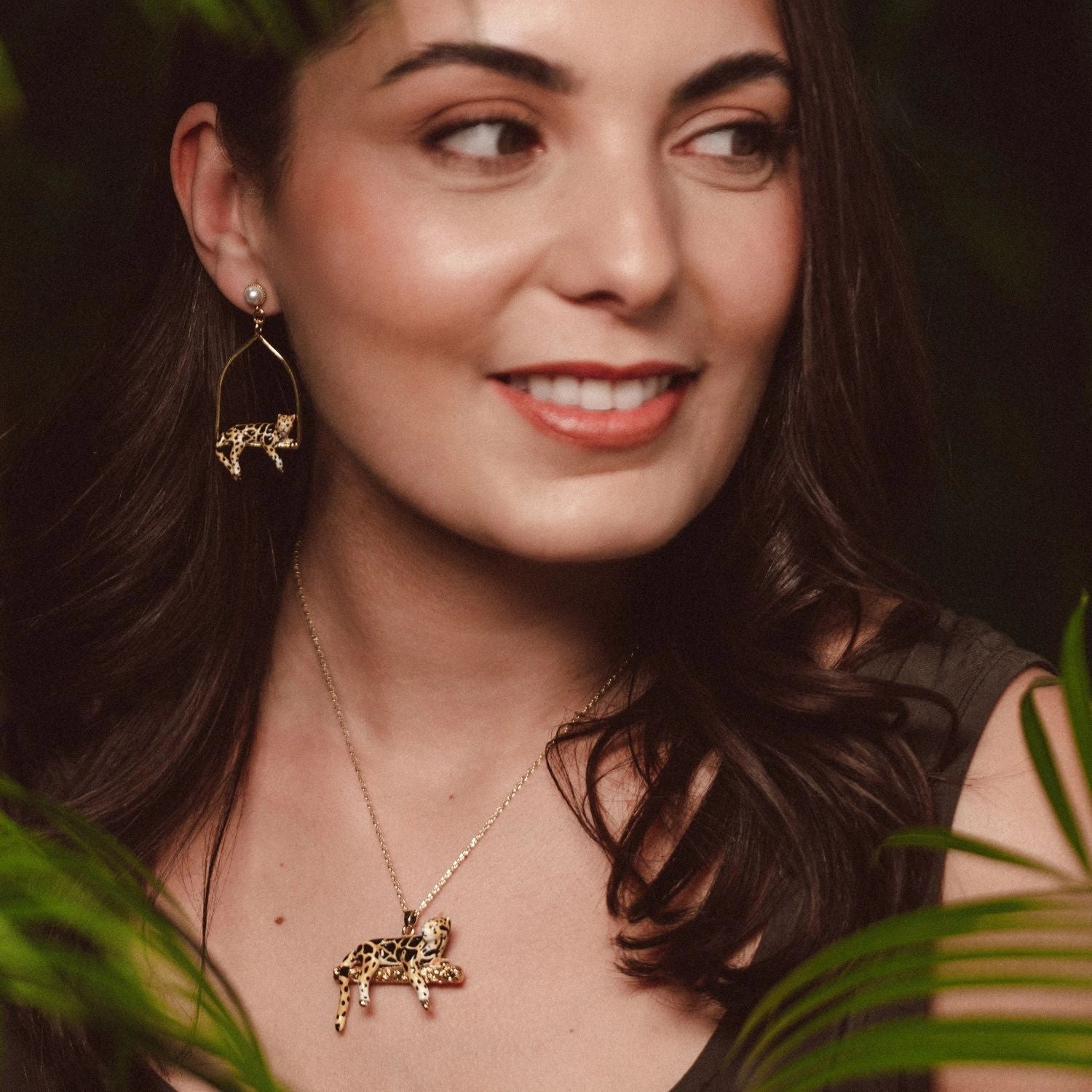 Bill Skinner Clouded Leopard Hoop Earrings